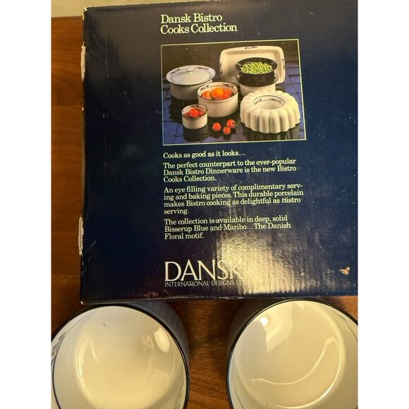 Dansk Bistro Cooks Collection Set Of Four Ramekins Maribo Pattern 4.5" Ceramic B - Picture 3 of 13